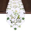 Grelucgo Embroidered Gnomes Table Runner for St. Patrick's Day, Spring