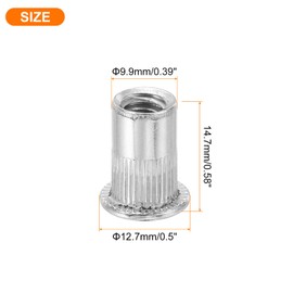 sourcing map 45Pcs Rivet Nut Flat Head, 1/4"-20 Socket Head Cap Screws and Flat Washers