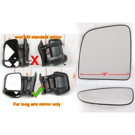 FOR RAM PROMASTER 2014-2023 MIRROR GLASS HEATED EXTENDED LONG ARM (LEFT DRIVER SIDE)