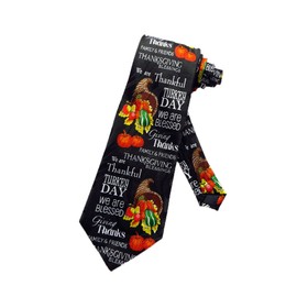 Steven Harris Mens Thanksgiving Cornucopia Necktie - Black - One Size Neck Tie