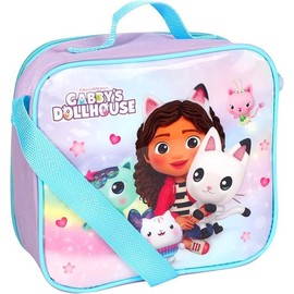 TDL Gabby’s Dollhouse Lunch Bag – Insulated Kids Lunch Box with Shoulder Strap – 19.5cm x 8cm x 24cm