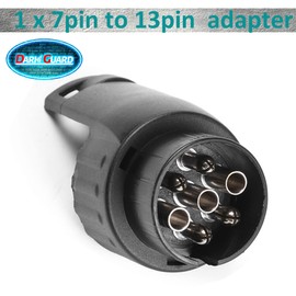 DARKGUARD Micro Adaptor from Plug 7-Pin to Socket 13-Pin 12 V, 7 to 13 Pin Adapter Plug for Car, Bicycle Carrier Towing Hitch, Adaptor Piece, Trailer Plug Socket