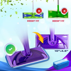 Millifiber Reusable Mop Pads Compatible with Swiffer WetJet (2 Pack) - Microfiber Mop Refill for Wet Mopping Cloths - Hardwood Floor Cleaning Spray Pads Reusable Replacements