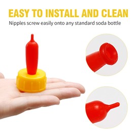 20pcs Lamb Bottle Red Nipple Goat Milk Drink Nipple Rubber Pacifier Nursing Feeding Pacifiers for Sheep Goats Ponies Small Animals