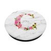 WHITE MARBLE PHONE GRIP PINK LETTER C INITIAL - C