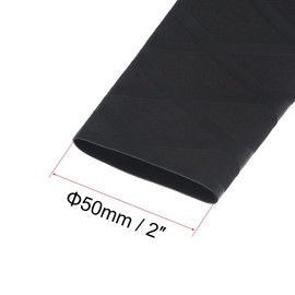 sourcing map Heat Shrink Wrap Tubing for Fishing Rod Grips Handle, 30mm Dia 50mm Flat 5ft 1.7:1 Ratio, Black