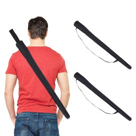 NICENEEDED 2 Pcs Black Rain Umbrella Sleeves, 31.5 Inch Golf Umbrella Cover Dirtproof Long Umbrella Storage Bag Portable Umbrellas Protective Covers Waterproof Umbrella Case
