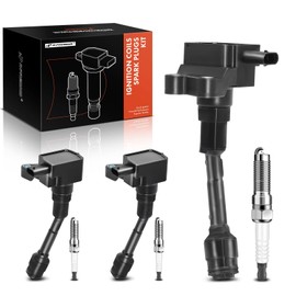 A-Premium Set of 3 Ignition Coil Pack and Iridium Spark Plugs Compatible with Ford Focus 2015-2018, Fiesta 2014-2017, EcoSport 2018-2020, 1.0L