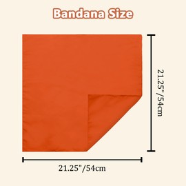 LJBFNN Solid Color Bandanas for Men and Women, 22" x 22" Mens Bandana Handkerchiefs, Head Scarf (Orange)