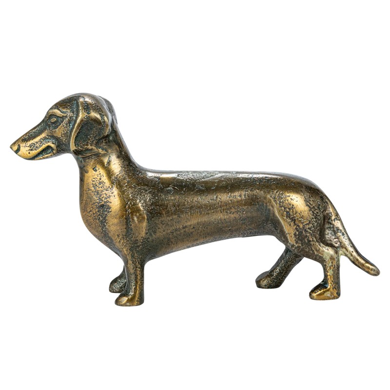 Creative Co-Op Antique Cast Aluminum Dachshund Accent Decor, Brass