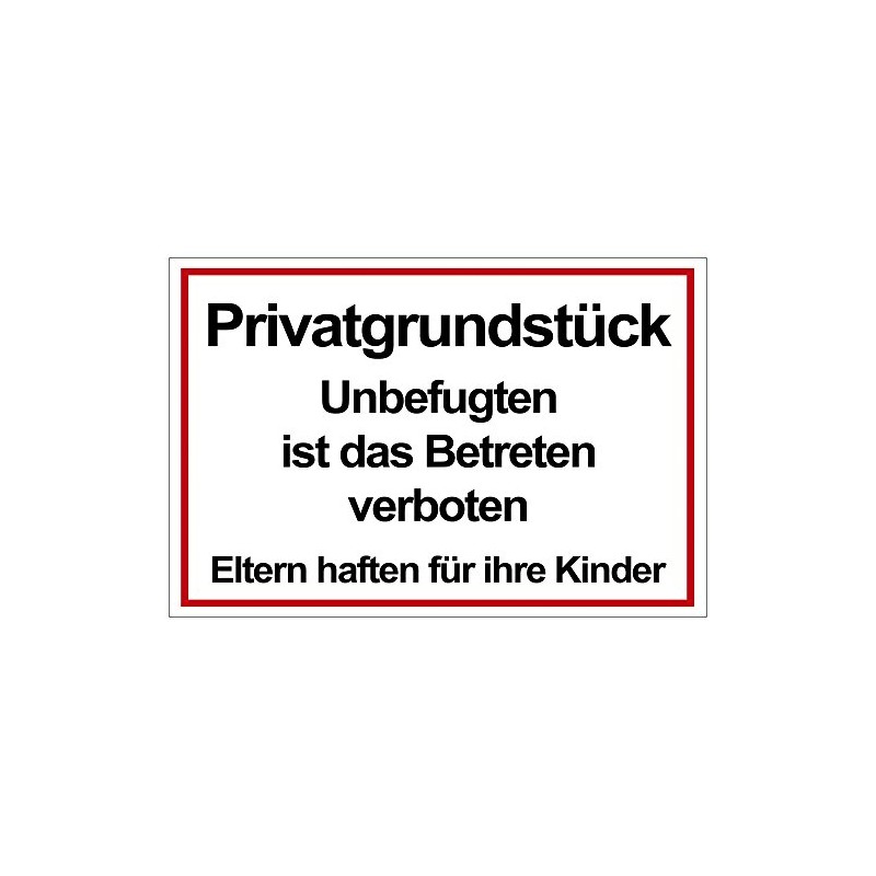 PVC Sign Private Property Hard Foam Panel 200 x 300