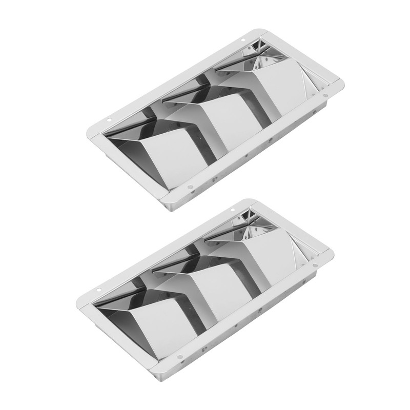Pair Marine Air Vent Cover 3 Slots 210x110mm Rectangle Louver