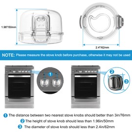 Stove Knob Covers for Child Safety Universal Size Gas Stove Knob Covers with Strong Acrylic Adhesive Baby Proof Oven Knob Covers for Kids Toddler Ranges Knob Covers (2.4 Inner Diameter)