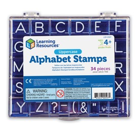 Learning Resources Uppercase Alphabet Stamps, Set of 26 Letters and Punctuation, Ages 4+, Letters Stamps for Kids,Back to School Supplies,Teacher Supplies
