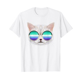 Mens Gay Man Rainbow MLM Flag for Cat Dad Male Gay Men Pride MLM T-Shirt