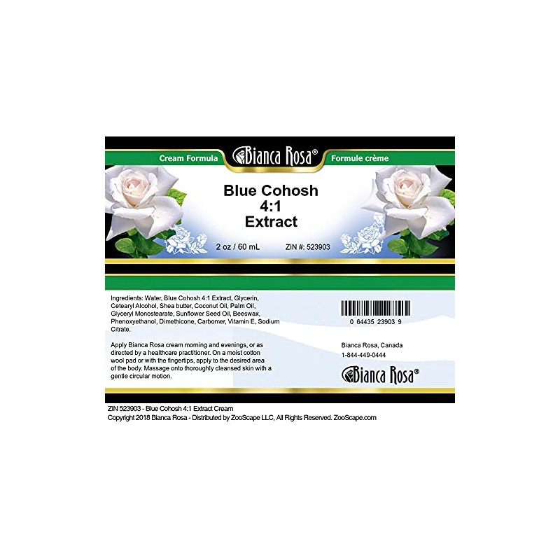 Blue Cohosh 4:1 Extract Cream (2 oz, ZIN: 523903)