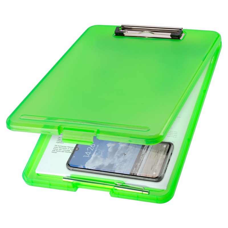 helit H2532050 Clipboard DIN A4 the Clip Green Translucent Clipboard