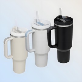 YIFHBB 4.2 fl oz (1,200 ml) Tumbler with Straw Lid Included, Water Bottle, Stainless Steel Bottle, Travel Bottle, Vacuum Insulated Tumbler, Large Capacity, No Spills, Water Bottle, Stylish, Car, Water