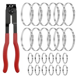 CV Boot Clamp Pliers with 24 Crimp Bands, Rust Resistant, Waterproof 304 Stainless Steel CV Boot Clamp Tool with Adjustable Clamps for Durable CV Boot Clamp Installation and Maintenance