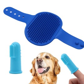 2 Stück Badebürste Gummistriegel,Hundezahnbürste, Hochwertige Weiche Silikonbürsten Bürste mit verstellbarem Griff für Hunde Katzen Haustier Kurzhaar & Langhaar mit Massageeffekt