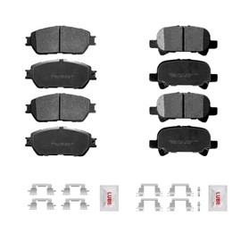 FRaxle Replacement Front and Rear Ceramic Disc Brake Pad Kit w/Hardware for 2004-2007 Toyota Highlander