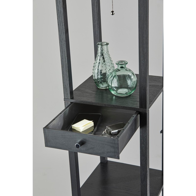 Adesso Jumbo Shelf Light W/USB + Drawer, Black