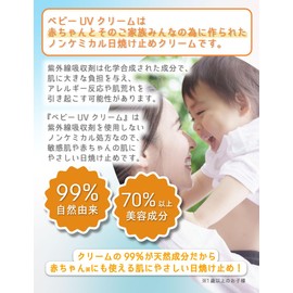 &SH Baby UV Cream 1.4 oz (40 g) / Baby Non-Chemical Sunscreen Sun Protection UV Care Natural Organic