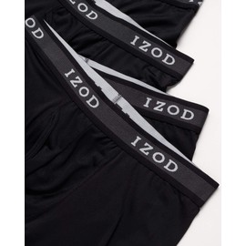 IZOD Men's Underwear - Performance Boxer Briefs with Mesh Functional Fly (5 Pack), Size Small, Black/Black/Black/Black/Black