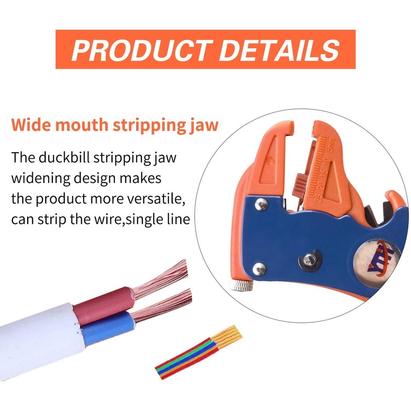 Automatic Wire Stripper and Cutter, Adjustable Insulated Cable Stripping Pliers