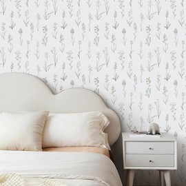 Wudnaye Beige Peel and Stick Wallpaper Floral Contact Paper 16.9in×196.8in Beige Neutral Wallpaper Floral Leaf Contact Paper Self Adhesive Waterproof Wall Decorative for Bedroom Bathroom Cabinets