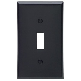 Leviton 1-Gang Toggle Device Switch Wallplate, Standard Size, Thermoplastic Nylon, Device Mount, 80701-E, Black