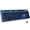 MOTOSPEED 2.4GHz Wireless/USB Wired Mechanical Keyboard 104Keys Led Backlit Brown