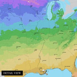 HISTORIX 2012 USDA Plant Hardiness Zone Map - 18x24 Inch United States Vegetation and Climate Map - Published by US Department of Agriculture and OSU