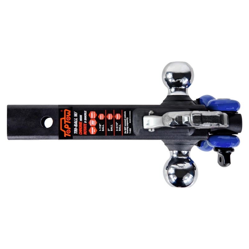 TOPTOW Trailer Hitch with Blue Recovery Shackle Ball Hitch Mount