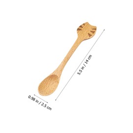 2pcs Coffee Cat Spoon Wooden Spoon Wood Utensils Wood Spoon for Eating Serving Spoon Stirring Spoon Wood Spoon for Kids Wooden Utensils for Eating Salad Spoon Kitchen Utensils