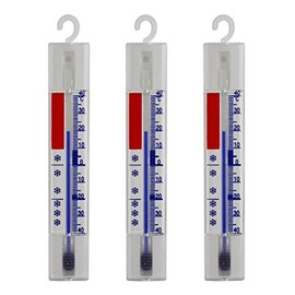 Lantelme 3 Stück Kühlschrankthermometer mit Haken +/- 40°C Set auch für Gefrierschrank Eisschrank Kühltheke geeignet Kühlschrank Thermometer Analog 4883