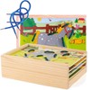 Woodyland 19 x 13.5 cm Didactic Toys Lacing Animals in