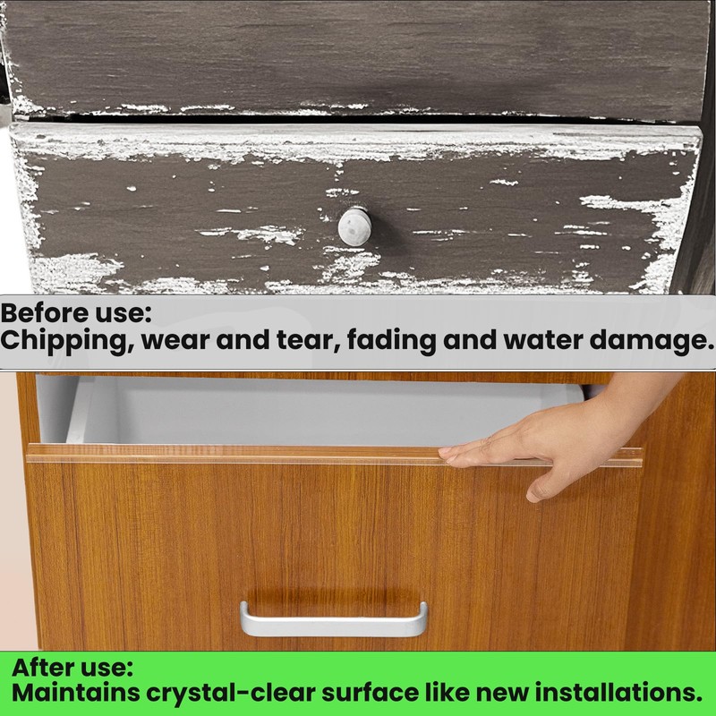 Enjaya 4pcs Cabinet Protectors for Kitchen Cabinets, Plastic Cabinet Door