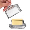 Dicunoy 2 Pack Glass Butter Dishes with Lids, Mini Butter