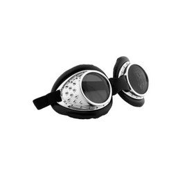 elope Radioactive Aviator Goggles Silver & Black - Faux Leather Cushions with Adjustable Strap, Costume Accessory Standard