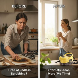 Steam Cleaner, High Pressure 15s Fast Heat, 6-Level Adjustable Handle, Multipurpose Portable Floor Steamer Grout with 7 Accessories, High Temperature, Chemical-Free Cleaning for Home, Kitchen-2500W