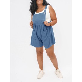 Beautife - Overol informal para mujer, talla grande, tirantes ajustables, holgado, con bolsillos, marino, X-Large