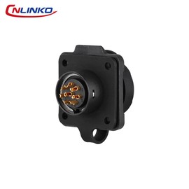 CNLINKO LP-16 Industrial Waterproof Connector IP68 Circular Connector Quick Plugging Aviation Connector PBT Plastic Shell Connector Fast Release Connector M16 2-9 Pin Flange Socket (8 Pin)