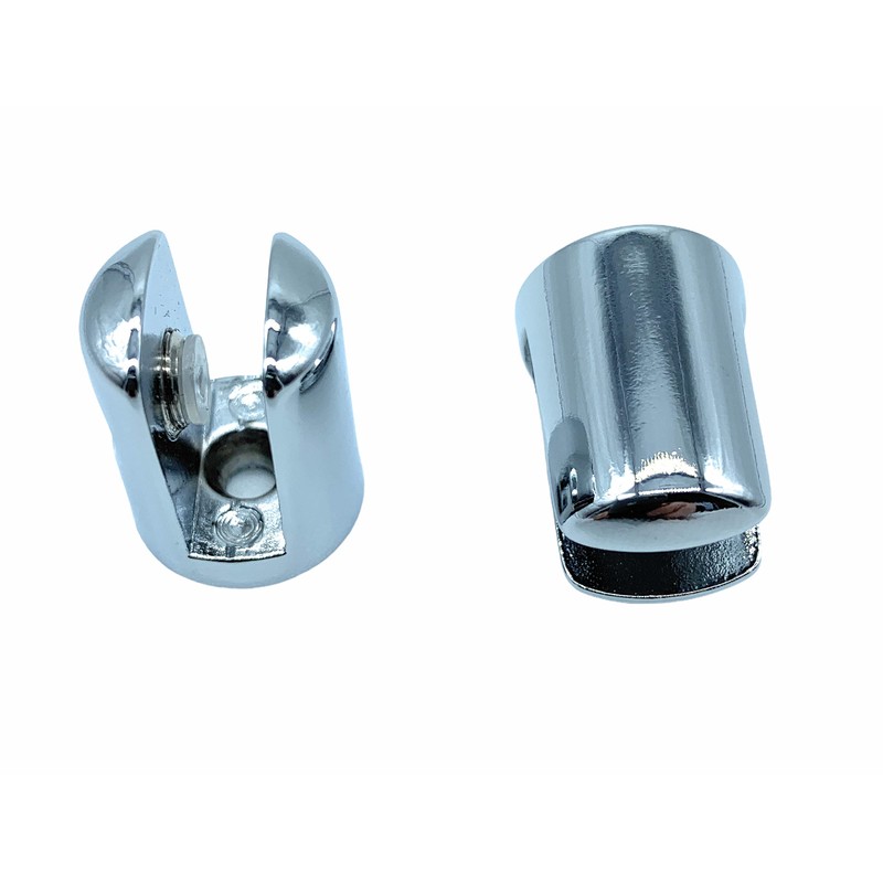 JAM2DAY 2 Glass Shelf Support Brackets Polished Chrome with Rubber