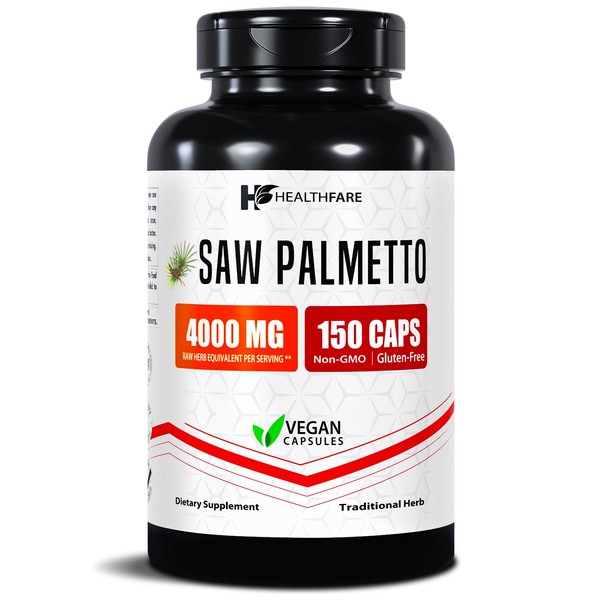 Healthfare Saw Palmetto Extract Capsules 4000mg Equivalent | 150 Capsules