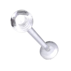 Paula & Fritz® Universal Stud Labret Monroe Cartilage Lip Piercing Clear Hemisphere All Sizes Acrylic Bioflex, Acrylic