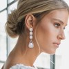 Flyonce Bridal Earrings for Wedding Women's Fashion Rhinestone Crystal Long