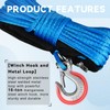 1/4" 50ft Winch Rope Kit, 7700LBs Tow Cable Rope, with