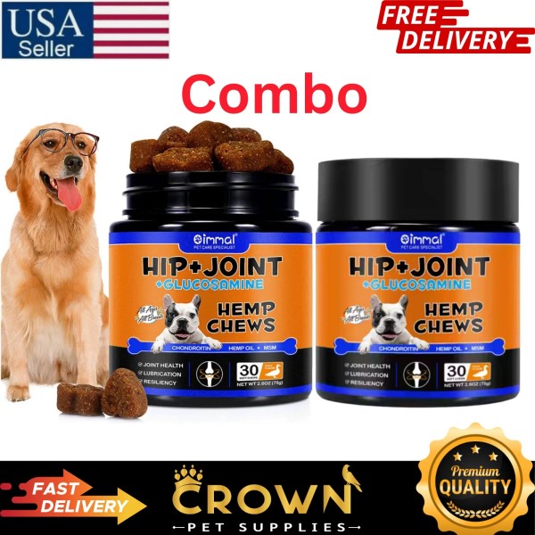 Oimmal Hemp Hip and Joint Support Supplement for Dogs Glucosamine