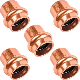 wdaisy 5-Pack 1/2" Copper Press End Caps – Pipe Fittings, ProPress End Plugs for Plumbing, Copper Tube Press Fittings, UPC & NSF/ANSI 61 Certified